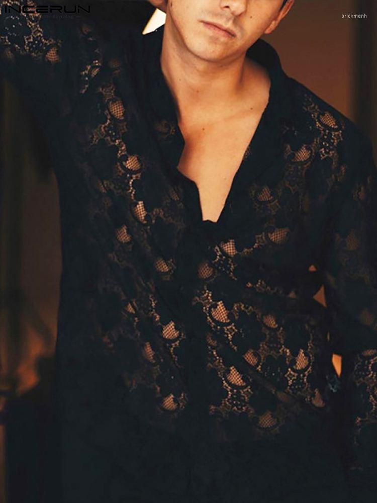 Men' Casual Shirts Men Mesh Shirt Lace Lapel Long Sleeve See Through 2023 Party Nightclub Streetwear Sexy Camisa Masculina INCERUN Plus, Black
Men' Casual Shirts Men Mesh Shirt Lace Lapel Long Sleeve See Through 2023 Party Nightclub Streetwear Sexy Camisa Masculina INCERUN Plus, Black