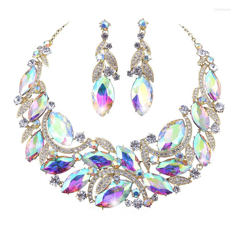 Necklace Earrings Set Shining AB Crystal Bridal Wedding Dress Women Party Marquise Delicate Fashion Accessories, Picture shown
Necklace Earrings Set Shining AB Crystal Bridal Wedding Dress Women Party Marquise Delicate Fashion Accessories, Picture shown