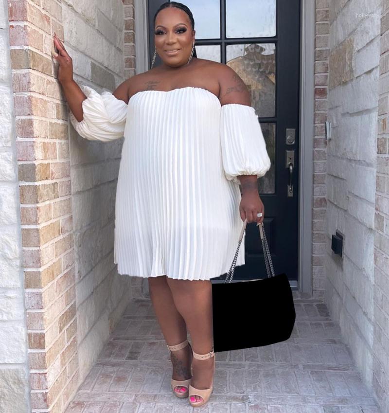 Plus Size Dresses KEXU Sexy Strapless Chiffon Pleated Lantern Sleeve Loose Women Dress 2023 Soild Fashion Club Evening Party, White
Plus Size Dresses KEXU Sexy Strapless Chiffon Pleated Lantern Sleeve Loose Women Dress 2023 Soild Fashion Club Evening Party, White
