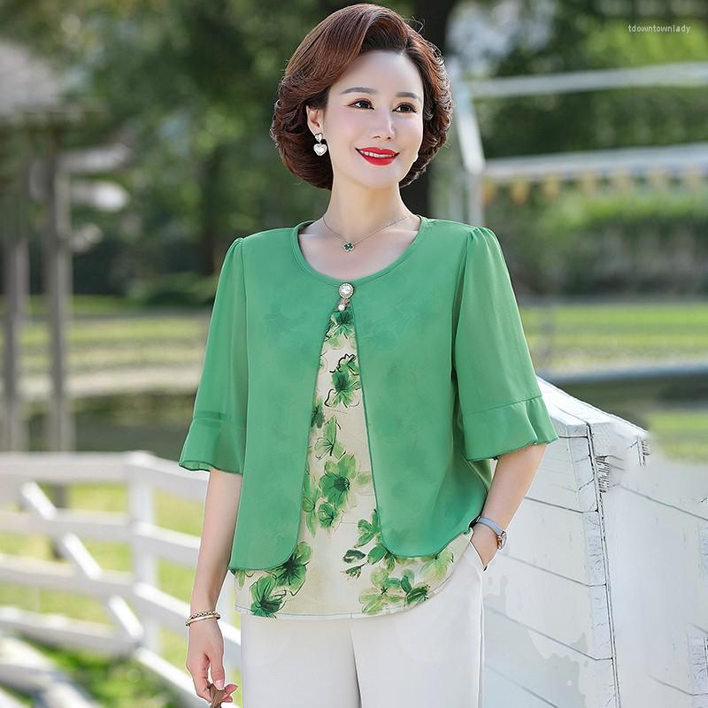Women's Blouses Fashion Women Blouse Summer Loose Fake Two Pieces Short Sleeve Chiffon Top White Western Style Shirt Blusa Mujer Tops, Green
Women's Blouses Fashion Women Blouse Summer Loose Fake Two Pieces Short Sleeve Chiffon Top White Western Style Shirt Blusa Mujer Tops, Green