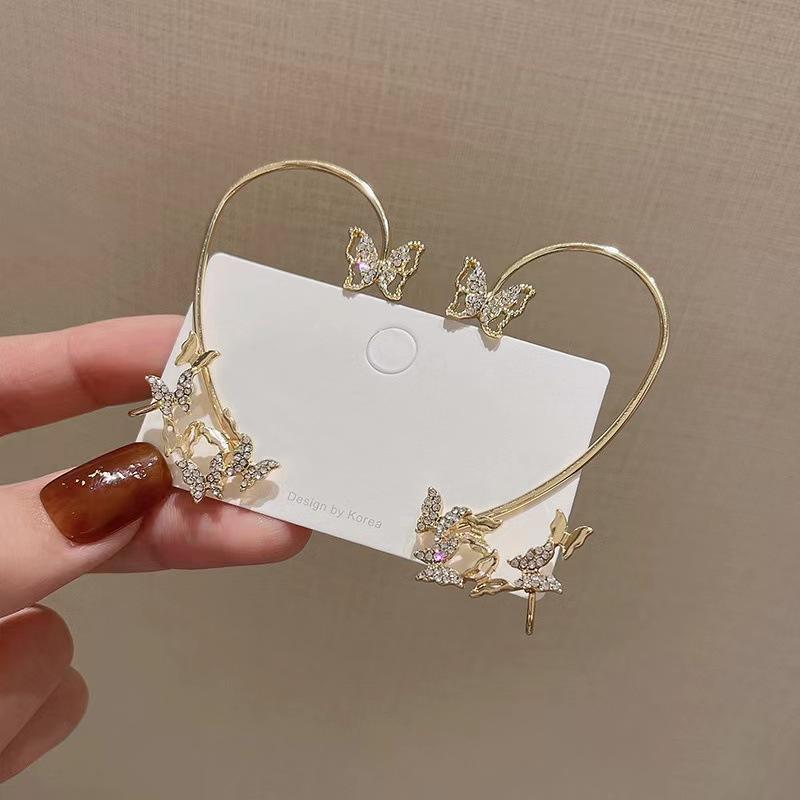 Dangle Earrings & Chandelier 1pcs Silver Plated Metal Butterfly Ear Clips Without Piercing For Women Sparkling Zircon Cuff Clip Wedding Jewe
Dangle Earrings & Chandelier 1pcs Silver Plated Metal Butterfly Ear Clips Without Piercing For Women Sparkling Zircon Cuff Clip Wedding Jewe