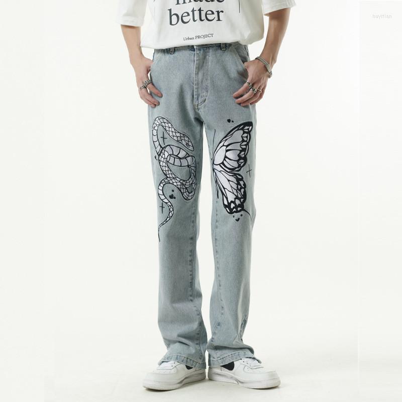 Men's Jeans Fashion Oversize Hip Hop Pants With Snake Butterfly Embroidery Hi Street Y2K Style Denim Trousers Washed Blue, Sky blue
Men's Jeans Fashion Oversize Hip Hop Pants With Snake Butterfly Embroidery Hi Street Y2K Style Denim Trousers Washed Blue, Sky blue