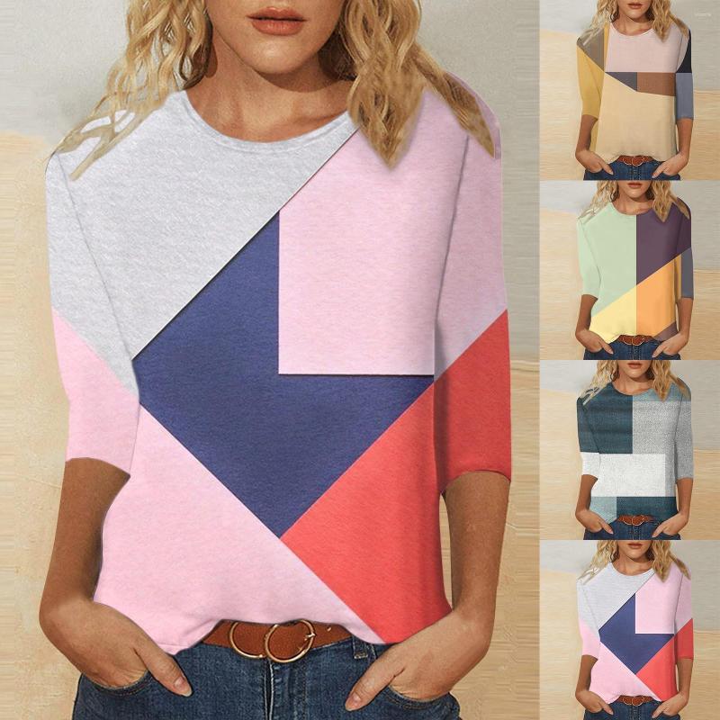 Women's T Shirts Women Loose Fit Womens Three Quarter Sleeve Shirt Geometric Color Soft Long Layering Tee For, Khaki
Women's T Shirts Women Loose Fit Womens Three Quarter Sleeve Shirt Geometric Color Soft Long Layering Tee For, Khaki