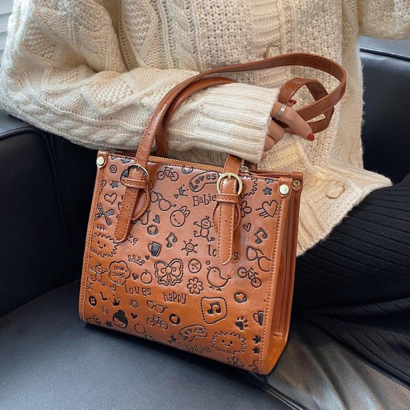Evening Bags Women Handbag Retro Tote Bag Casual Shoulder Cartoon Printing Ladies Crossbody, Black
Evening Bags Women Handbag Retro Tote Bag Casual Shoulder Cartoon Printing Ladies Crossbody, Black