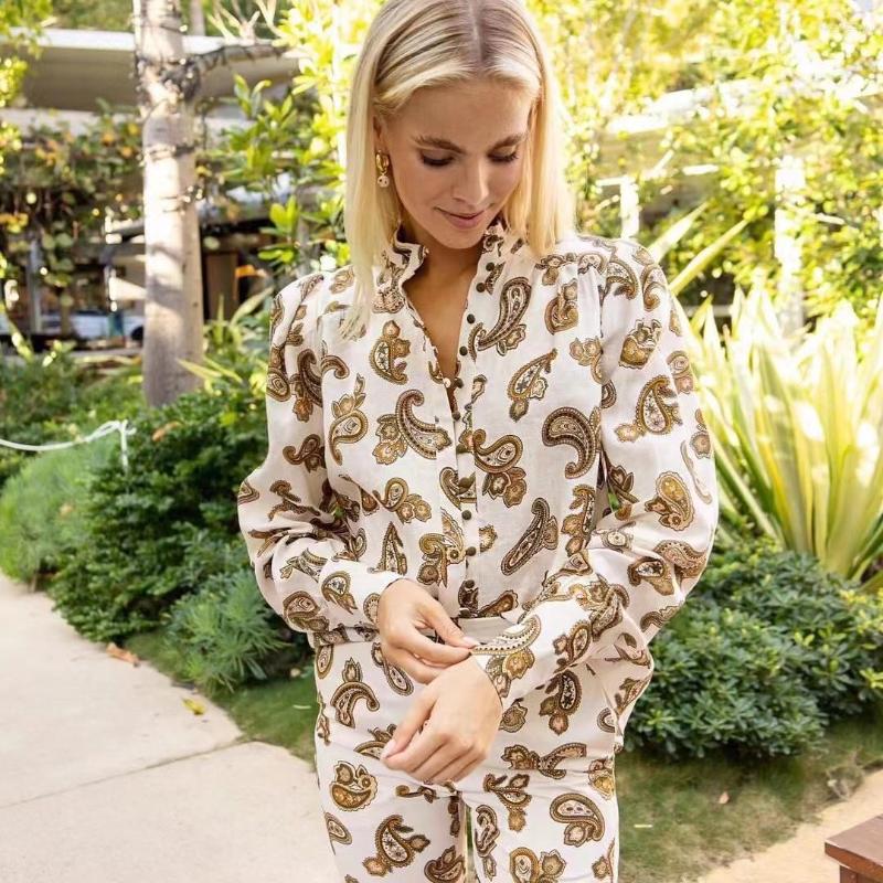 Women's T Shirts Paisley Print Women Linen Shirt Tops 2023 Puff Long Sleeve Lady Blouse
Women's T Shirts Paisley Print Women Linen Shirt Tops 2023 Puff Long Sleeve Lady Blouse