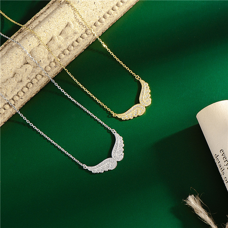 S925 Sterling Silver Cubic Zirconia Angel Wings Pendant Necklaces Women Sterling Silver 925 Clavicle Chain Necklaces Jewelry
S925 Sterling Silver Cubic Zirconia Angel Wings Pendant Necklaces Women Sterling Silver 925 Clavicle Chain Necklaces Jewelry