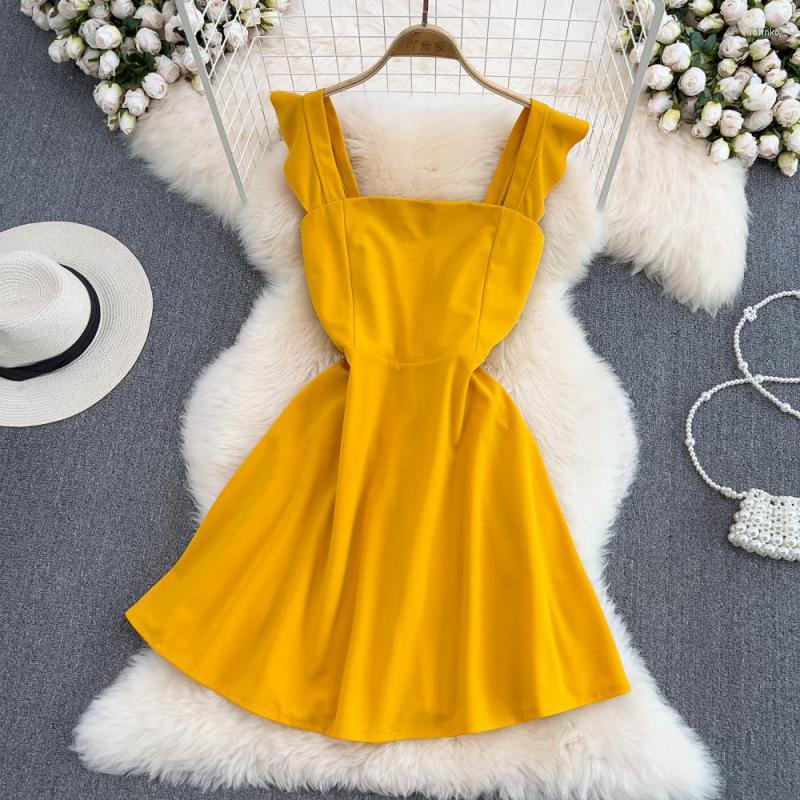 Casual Dresses Sleeveless Square Collar Solid Slim A-line Suspender Dress 2023 Summer Fashion Tank Ladies Elegant Robe Femme
Casual Dresses Sleeveless Square Collar Solid Slim A-line Suspender Dress 2023 Summer Fashion Tank Ladies Elegant Robe Femme