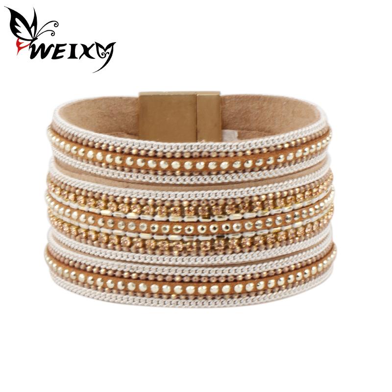 Link Bracelets Fashion Leather Wrap Bracelet With Magnetic Clasp Crystal Multilayer Bangles Female Accessories Chain
Link Bracelets Fashion Leather Wrap Bracelet With Magnetic Clasp Crystal Multilayer Bangles Female Accessories Chain