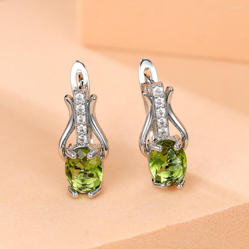 Hoop Earrings Olive Green Blue Black Pink Yellow Zircon Oval Stone For Women Silver Color Rainbow Wedding Ear Buckle Jewelry CZ
Hoop Earrings Olive Green Blue Black Pink Yellow Zircon Oval Stone For Women Silver Color Rainbow Wedding Ear Buckle Jewelry CZ