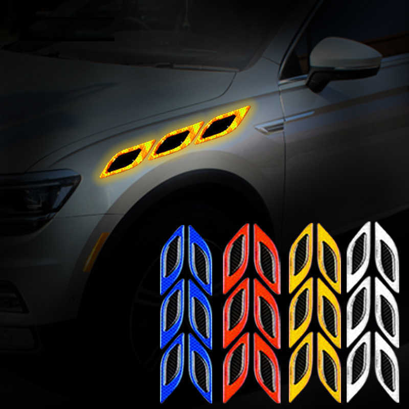 New New Car Reflective Stickers Collision avoidance Warning Strip Tape Traceless Protective Warn on Car Accessories Rearview Mirror