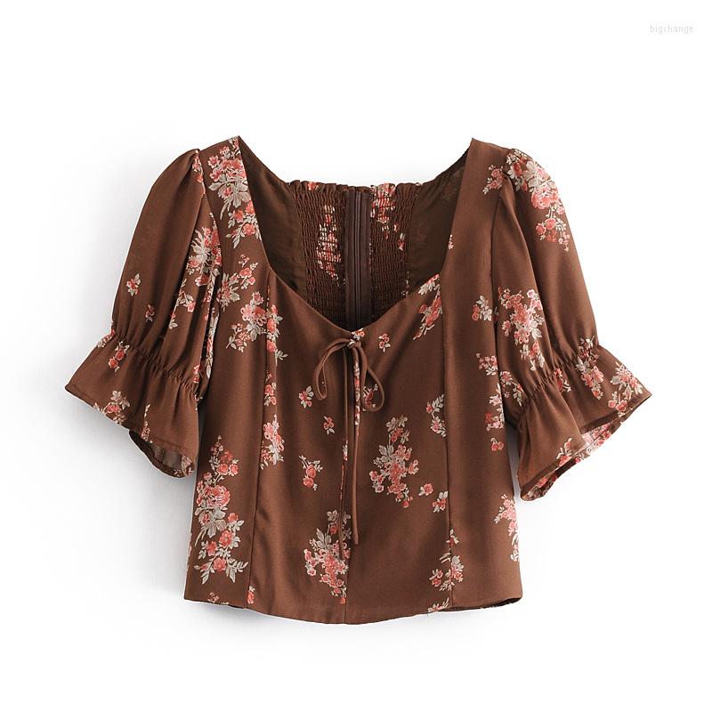 Women' Blouses Women' Floral Print Shirt Square Neck Top Retro Temperament Sheath Blouse, Cm-6383
Women' Blouses Women' Floral Print Shirt Square Neck Top Retro Temperament Sheath Blouse, Cm-6383