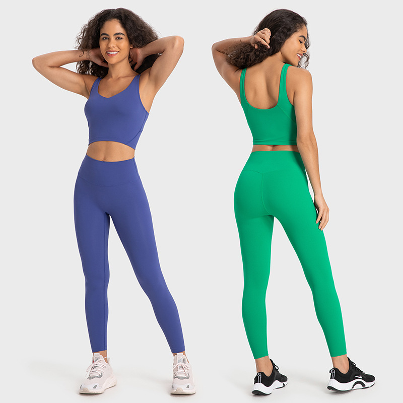 2054-Gym Clothes Women Underwears Yoga Tank Tops Light Support Sports Bra Fiess Lingerie Breathable Workout Brassiere U Back Sexy Vest with Removable 