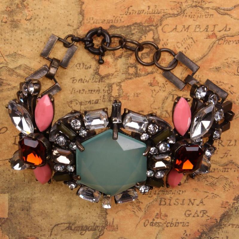 Link Bracelets Vintage Bronzed Color Alloy Chain Colorful Crystal Resin Flower Statement Charm Bracelet For Women Metal Bangle Jewelry 2023
Link Bracelets Vintage Bronzed Color Alloy Chain Colorful Crystal Resin Flower Statement Charm Bracelet For Women Metal Bangle Jewelry 2023