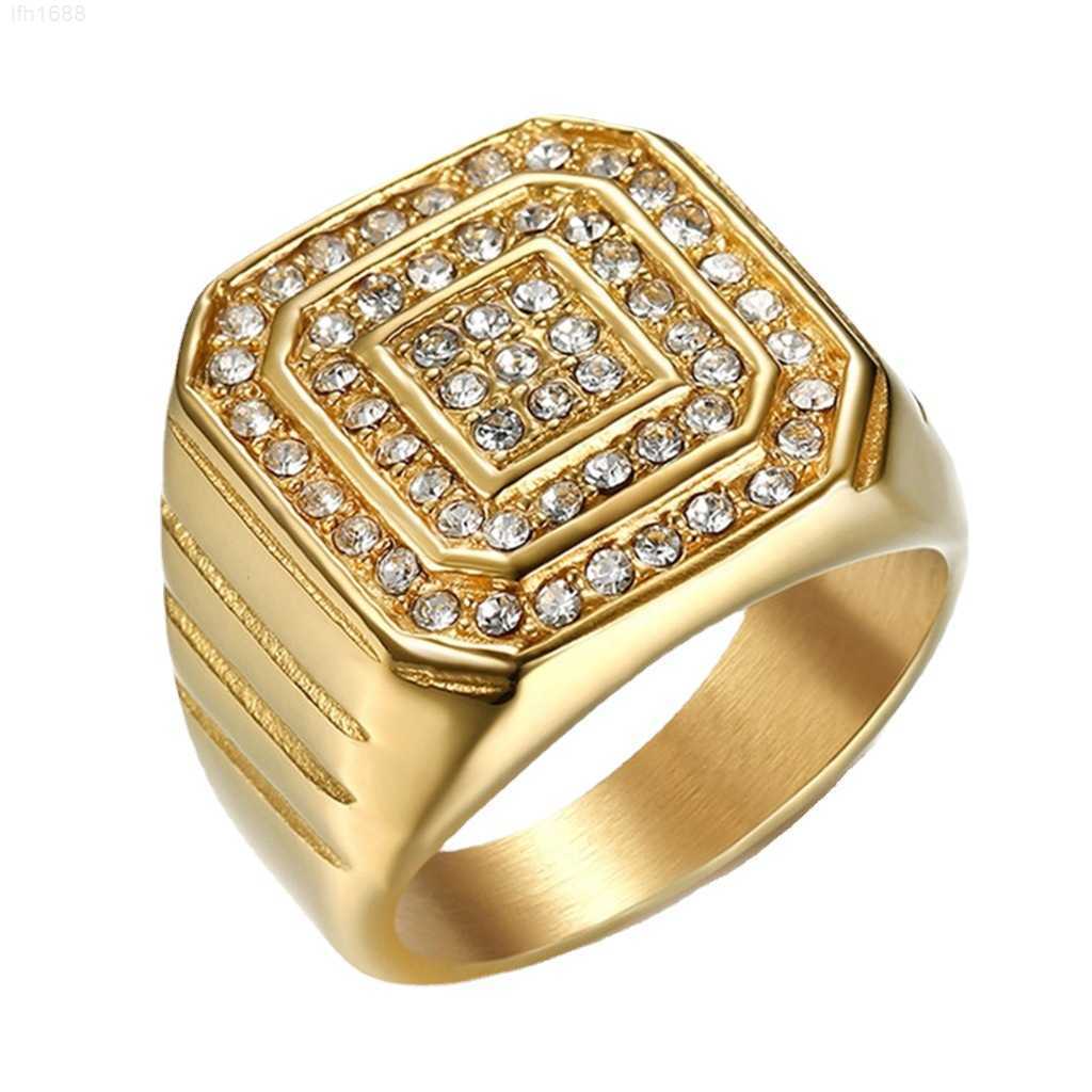 Diamond Hip-hop Men's Ring Full of Zircon Real Gold Pvd Iced Stainless Steel Square Rings for Men Jewelry
Diamond Hip-hop Men's Ring Full of Zircon Real Gold Pvd Iced Stainless Steel Square Rings for Men Jewelry