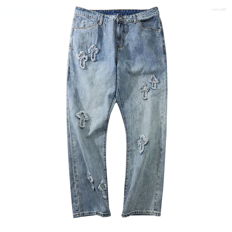 Men' Jeans Mens Retro Denim Pants Hip Hop Y2K Streetwear Embroidery Patch Straight Baggy Long Harajuku Casual Loose Trousers, Blue
Men' Jeans Mens Retro Denim Pants Hip Hop Y2K Streetwear Embroidery Patch Straight Baggy Long Harajuku Casual Loose Trousers, Blue