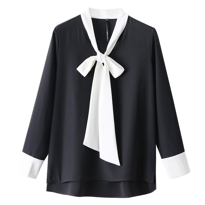 Women' Blouses & Shirts Long Sleeve Loose Chiffon Blouse Black Korean Style Bow Tie Shirt Women Contrast Ropa Para Mujer Clothing EF50CB
Women' Blouses & Shirts Long Sleeve Loose Chiffon Blouse Black Korean Style Bow Tie Shirt Women Contrast Ropa Para Mujer Clothing EF50CB
