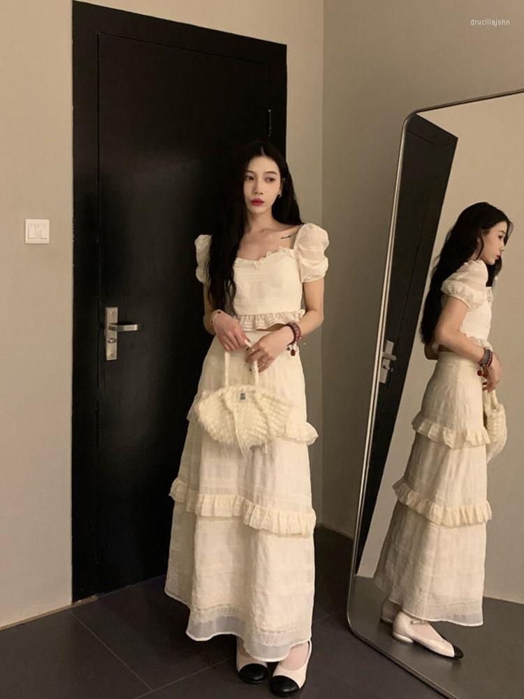 Work Dresses 2023 Summer Women Korean Fashion 2 Pieces Sets Vintage Puff Sleeve Short Blouse High Waist Ruffles Midi Skirts Suits OL, Mini sets
Work Dresses 2023 Summer Women Korean Fashion 2 Pieces Sets Vintage Puff Sleeve Short Blouse High Waist Ruffles Midi Skirts Suits OL, Mini sets