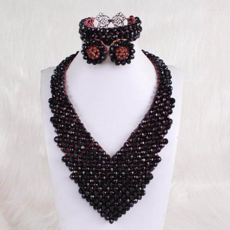 Necklace Earrings Set 4UJewelry African Black Jewelry Crystal Beaded Handmade Jewellery For Women Wedding 2023 3 Pcs, Picture shown
Necklace Earrings Set 4UJewelry African Black Jewelry Crystal Beaded Handmade Jewellery For Women Wedding 2023 3 Pcs, Picture shown