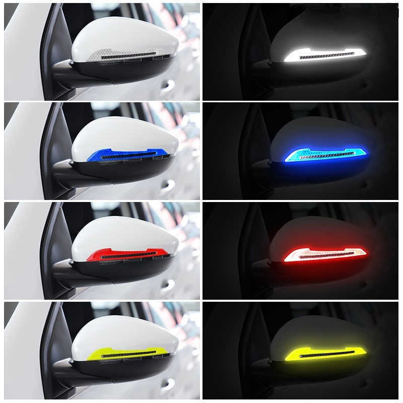 New New Car Reflective Stickers Collision avoidance Warning Strip Tape Traceless Protective Warn on Car Accessories Rearview Mirror