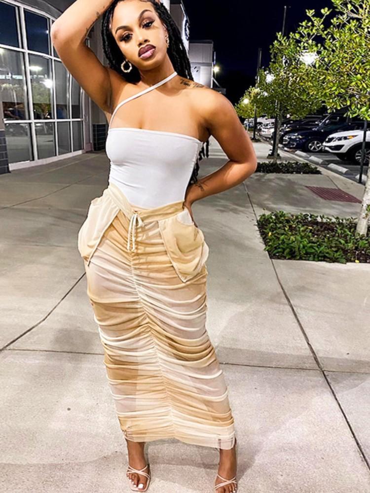 Skirts Beach Style Mesh Maxi Summer Holiday Chic Women Sexy High Waist Shirring Print Pencil Long Skirt Bodycon Y2K Clothes, Khaki
Skirts Beach Style Mesh Maxi Summer Holiday Chic Women Sexy High Waist Shirring Print Pencil Long Skirt Bodycon Y2K Clothes, Khaki