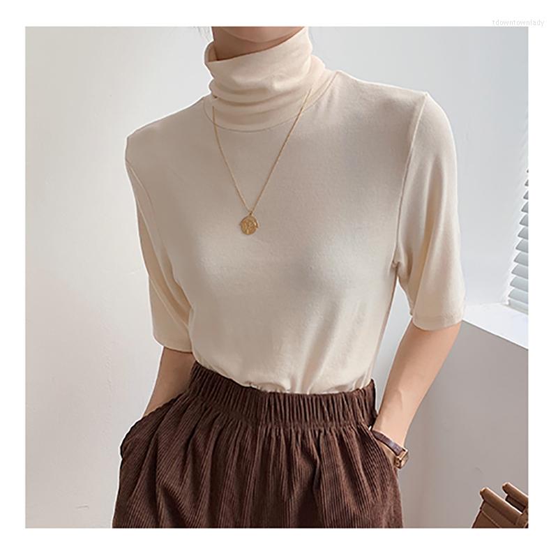 Women' T Shirts 2023 Spring Women Shirt Turtleneck Slim Thin Fashion Korean Tops Femme Short Sleeve Solid Basic Casual Tees T-Shirt Female, Black
Women' T Shirts 2023 Spring Women Shirt Turtleneck Slim Thin Fashion Korean Tops Femme Short Sleeve Solid Basic Casual Tees T-Shirt Female, Black