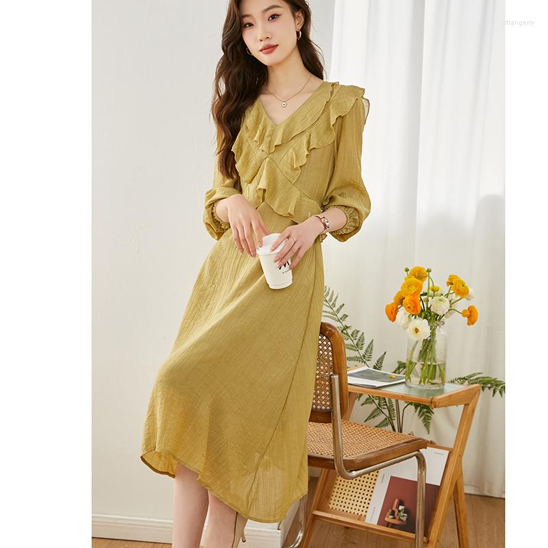 Party Dresses Fairy Elegent Woman French In The Spring Of 2023 Beautiful Long Sleeve Tenderness Waist Skirt Dress, Yellow
Party Dresses Fairy Elegent Woman French In The Spring Of 2023 Beautiful Long Sleeve Tenderness Waist Skirt Dress, Yellow