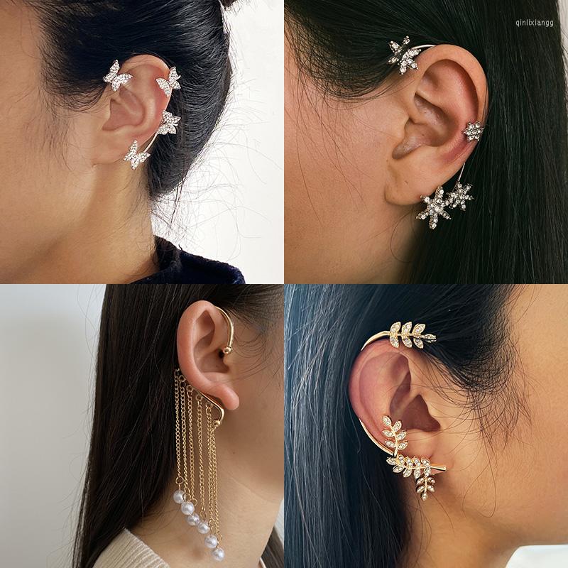 Backs Earrings 1PC Trendy Crystal Butterfly Earring Without Piercing Women Sparkling Star Pearl Tassel Clip On Ear Cuff For Lady Party
Backs Earrings 1PC Trendy Crystal Butterfly Earring Without Piercing Women Sparkling Star Pearl Tassel Clip On Ear Cuff For Lady Party