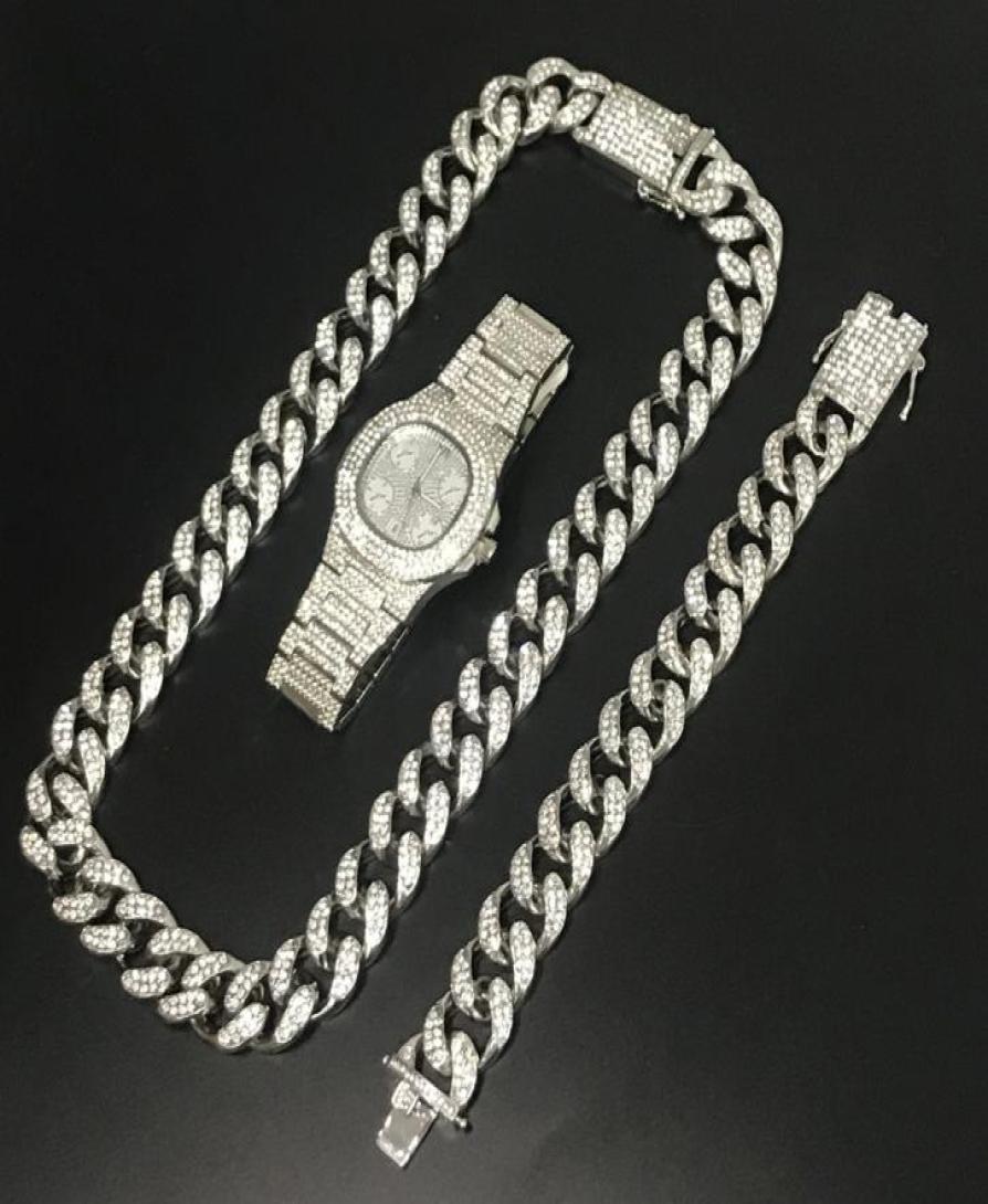 Hip Hop Men Silver Necklace Crystal Miami Chain Men Watch Necklace Bracelet Combo Set Ice Out Cuban Necklace Hip Hop For Men7576837
Hip Hop Men Silver Necklace Crystal Miami Chain Men Watch Necklace Bracelet Combo Set Ice Out Cuban Necklace Hip Hop For Men7576837
