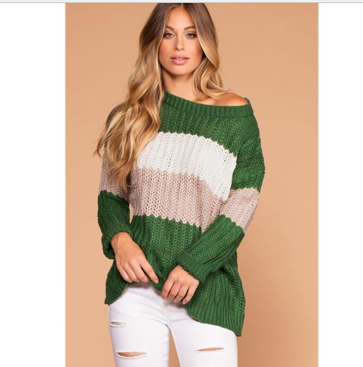 Women' Sweaters European And American 2023 Winter Elegant Splicing Contrast Color Long Sleeve Knitted Sweater, Green
Women' Sweaters European And American 2023 Winter Elegant Splicing Contrast Color Long Sleeve Knitted Sweater, Green