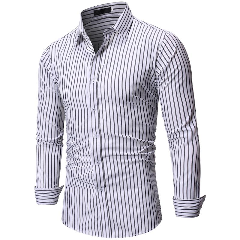 Men's Casual Shirts Striped Mens Formal Business Long Sleeve Dress Button Up Male Men Clothes, Black
Men's Casual Shirts Striped Mens Formal Business Long Sleeve Dress Button Up Male Men Clothes, Black
