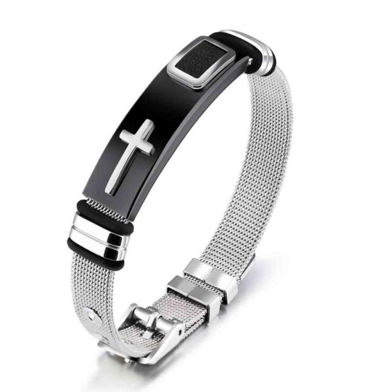 Adjustable Fashion Accessories for Individual Ornaments of Titanium Steel Boy039s Bracelet with Gold Cross Between Mesh Band7134318
Adjustable Fashion Accessories for Individual Ornaments of Titanium Steel Boy039s Bracelet with Gold Cross Between Mesh Band7134318
