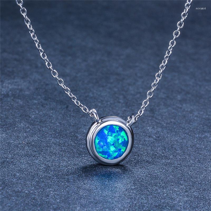 Pendant Necklaces White Blue Opal Stone Necklace Boho Female Small Round Vintage Rose Gold Silver Color Chain For Women
Pendant Necklaces White Blue Opal Stone Necklace Boho Female Small Round Vintage Rose Gold Silver Color Chain For Women