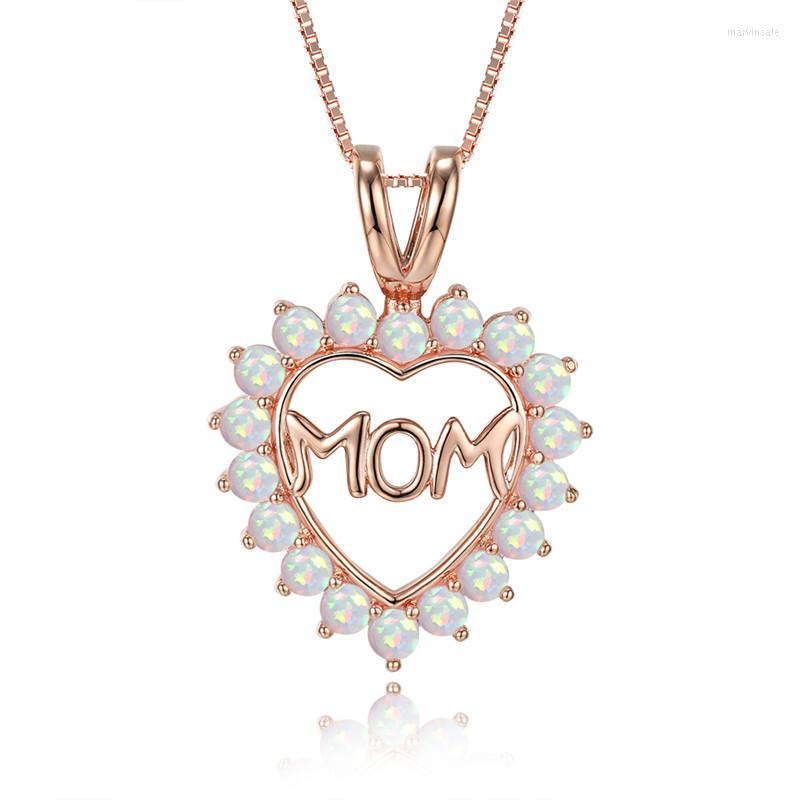 Pendant Necklaces White Round Small Opal Mom Necklace Vintage Love Heart For Women Fashion Rose Gold Silver Color Chain
Pendant Necklaces White Round Small Opal Mom Necklace Vintage Love Heart For Women Fashion Rose Gold Silver Color Chain
