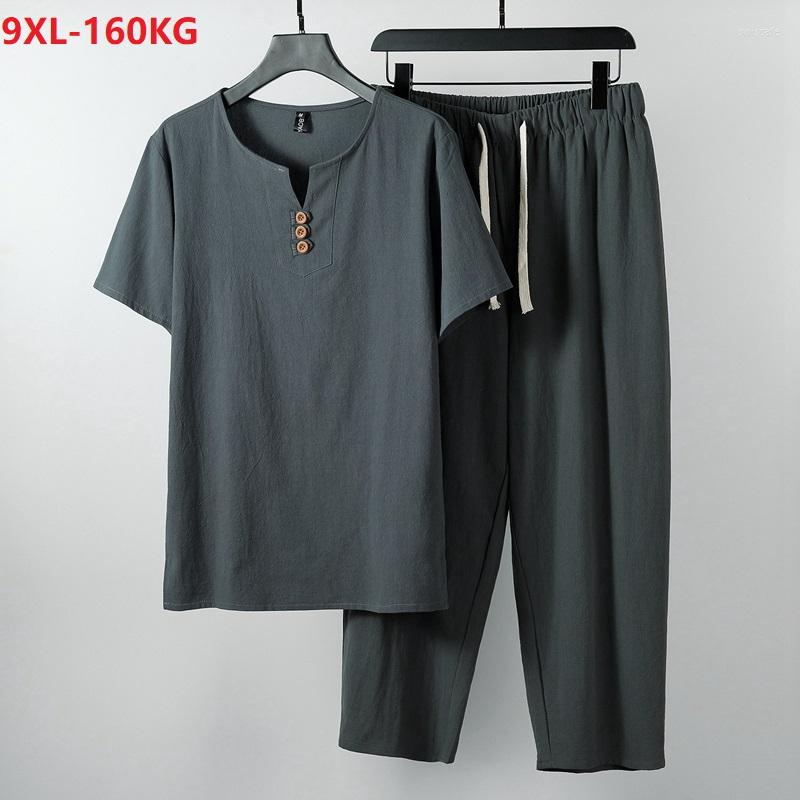 Men's T Shirts Summer Plus Size 7XL 8XL 9XL Chinese Style Short Sleeve Tshirt And Pants Men Linen Vintage Tees Tang Suit Oversize V-neck, Black
Men's T Shirts Summer Plus Size 7XL 8XL 9XL Chinese Style Short Sleeve Tshirt And Pants Men Linen Vintage Tees Tang Suit Oversize V-neck, Black