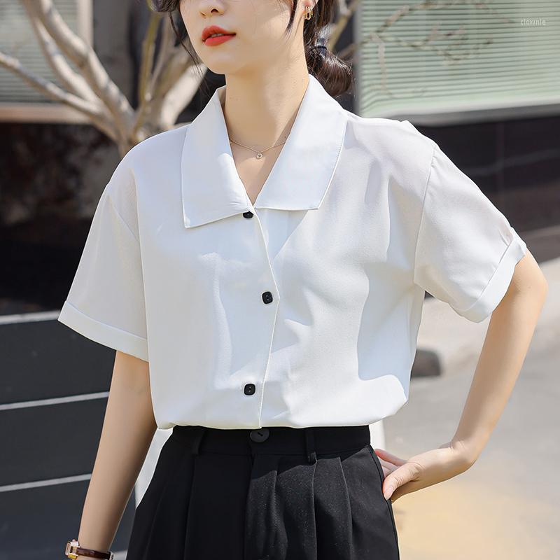 Women' Blouses Solid Color Office Lady Chiffon Shirts Bottoming Spring Summer Short Sleeve Womans Blouse Elegant Tops Blusa Mujer, White
Women' Blouses Solid Color Office Lady Chiffon Shirts Bottoming Spring Summer Short Sleeve Womans Blouse Elegant Tops Blusa Mujer, White