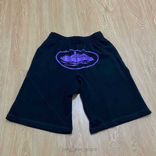 

Mens Corteiz Ship Print Shorts Ins Fashion Hip Hop Skateboarding Casual Pants for Men and Women All Seasons Cplm 15, Black purple background