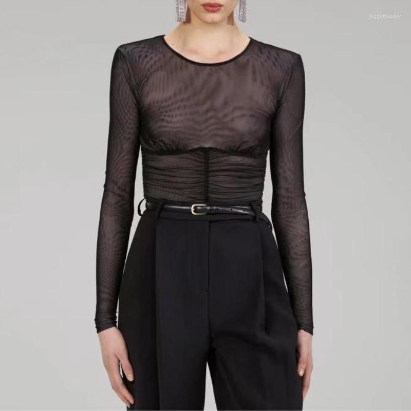 Women' T Shirts Women Slim Mesh Top Sexy Perspective O Neck Long Sleeve Folded Waist Lady, Black
Women' T Shirts Women Slim Mesh Top Sexy Perspective O Neck Long Sleeve Folded Waist Lady, Black