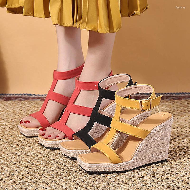 Sandals RYAMAG Women's Wedges Summer Platform Shoes Heel Flat Strap Roman Buckle Rope Women Size 45 46, Black
Sandals RYAMAG Women's Wedges Summer Platform Shoes Heel Flat Strap Roman Buckle Rope Women Size 45 46, Black