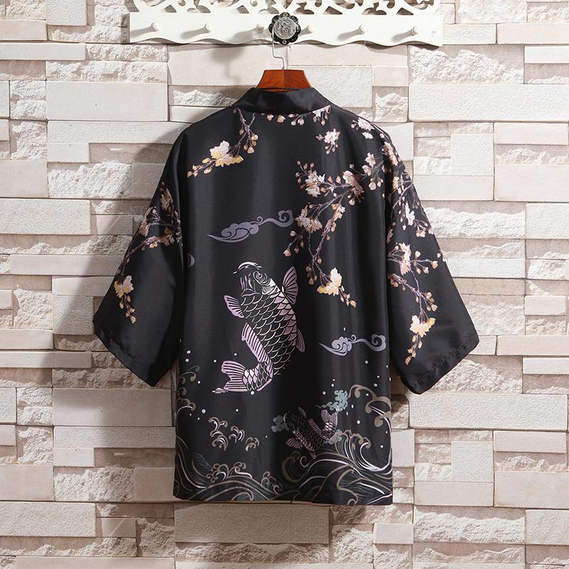 Ethnic Clothing Black Kimono Cardigan Women Men Chinese Male Yukata Men's Haori Japanese Wave Carp Print Coat Traditional Japan Shirt
Ethnic Clothing Black Kimono Cardigan Women Men Chinese Male Yukata Men's Haori Japanese Wave Carp Print Coat Traditional Japan Shirt
