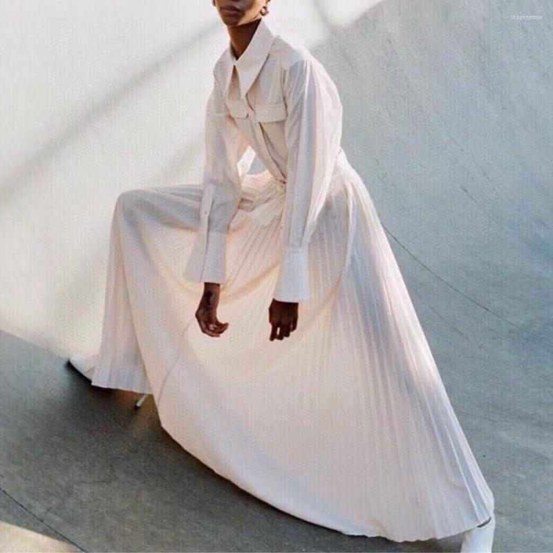 Casual Dresses Women Long Sleeve Pleated Maxi Dress Polo Collar Fashion With Belt, Black
Casual Dresses Women Long Sleeve Pleated Maxi Dress Polo Collar Fashion With Belt, Black