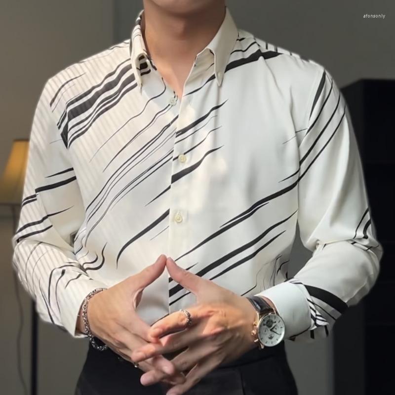 Men's Casual Shirts Spring Black White Contrast Stripes Shirt British Style Top Quality Streetwear Mens Men Slim Dress Social Camisa
Men's Casual Shirts Spring Black White Contrast Stripes Shirt British Style Top Quality Streetwear Mens Men Slim Dress Social Camisa