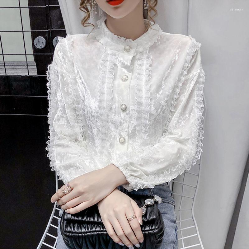 Women' Blouses Women 2023 Spring Autumn Fashion Elegant Tops Female Shirt Lace Stitching Long Sleeve Stand Collar Ladies Blouse Blusas K37, Black
Women' Blouses Women 2023 Spring Autumn Fashion Elegant Tops Female Shirt Lace Stitching Long Sleeve Stand Collar Ladies Blouse Blusas K37, Black