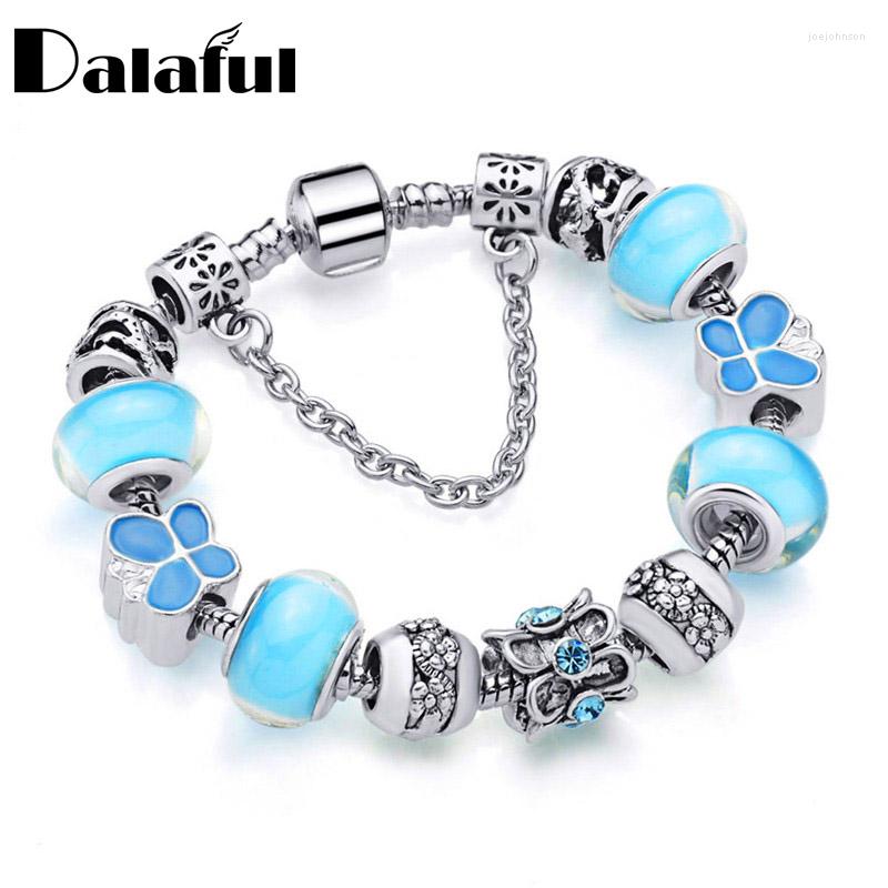 Charm Bracelets Chic Blue Glass Beads DIY Bracelet Butterfly Flower Crystal & Bangles For Women Fashion Jewelry S346
Charm Bracelets Chic Blue Glass Beads DIY Bracelet Butterfly Flower Crystal & Bangles For Women Fashion Jewelry S346
