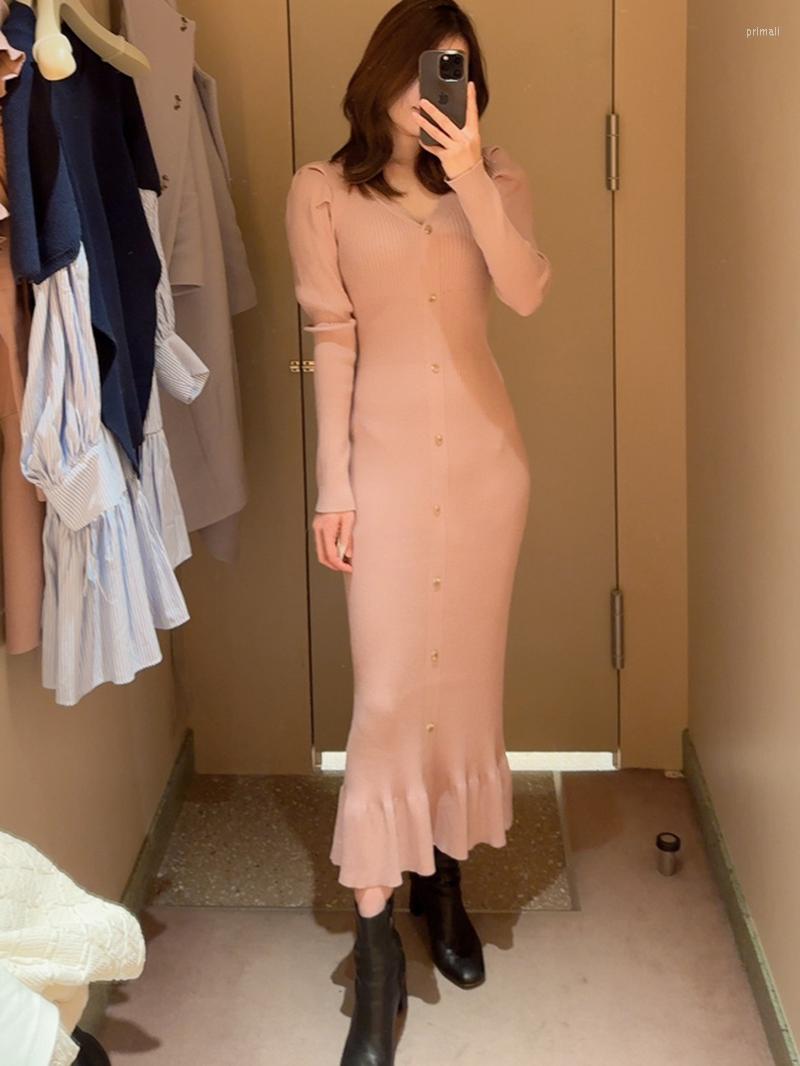 Casual Dresses WAKUTA Mid-length Spring 2023 Vestido Japanese Elegant Femme Robe V-neck Single-breasted Long Sleeve Knitted Mermaid Dress, Black
Casual Dresses WAKUTA Mid-length Spring 2023 Vestido Japanese Elegant Femme Robe V-neck Single-breasted Long Sleeve Knitted Mermaid Dress, Black