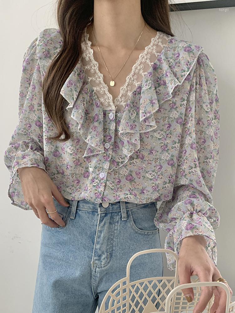 Women' Blouses Print For Women Ruffles Sweet Shirts Lace V Neck Blouse Womens 2023 Spring Long Sleeve Top Chiffon Clothes Blusas Mujer, Blue
Women' Blouses Print For Women Ruffles Sweet Shirts Lace V Neck Blouse Womens 2023 Spring Long Sleeve Top Chiffon Clothes Blusas Mujer, Blue