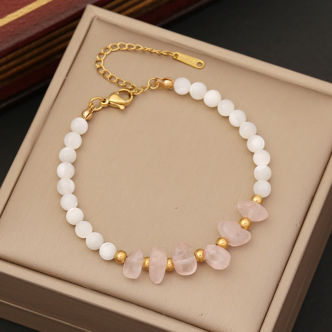 Elegant Design Shell Beads Natural Stone Strands Bracelets Amethyst Tiger Stone Jewelry