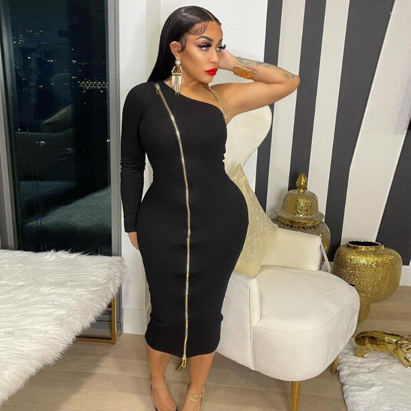 Casual Dresses EWSFV 2023 Autumn Winter Style Women' Sexy Zipper Single Shoulder Slit Dress Design Sense, Black
Casual Dresses EWSFV 2023 Autumn Winter Style Women' Sexy Zipper Single Shoulder Slit Dress Design Sense, Black
