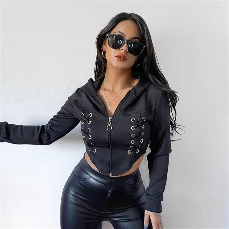 Women' Jackets Casual Women Slim Fit Hooded Solid Color Long Sleeve Tie-Up Zipper Crop Tops Simple Street Style Coat Black White
Women' Jackets Casual Women Slim Fit Hooded Solid Color Long Sleeve Tie-Up Zipper Crop Tops Simple Street Style Coat Black White