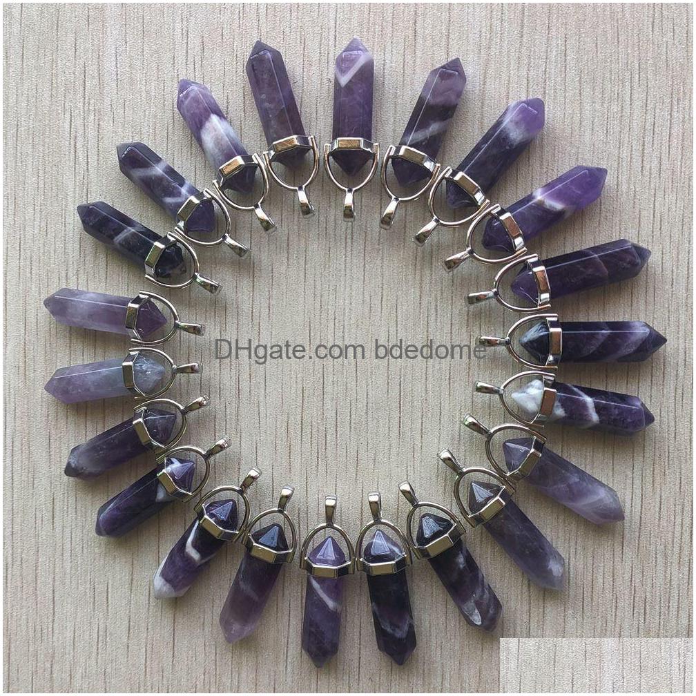Pendant Necklaces 24Pcslot Wholesale Fashion Natural Stripe Amethysts Charms Hexagonal Healing Reiki Point Pendants For Jewelry Maki Dhpa7
Pendant Necklaces 24Pcslot Wholesale Fashion Natural Stripe Amethysts Charms Hexagonal Healing Reiki Point Pendants For Jewelry Maki Dhpa7