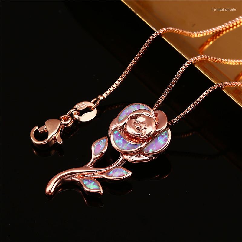 Pendant Necklaces Dainty Purple Opal Necklace Romantic Rose Flower Gold Color Chain For Women Valentine's Day Gift
Pendant Necklaces Dainty Purple Opal Necklace Romantic Rose Flower Gold Color Chain For Women Valentine's Day Gift